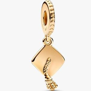 Psndora Graduation Cap Dangle Charm 761892c0014k gold plating NWT